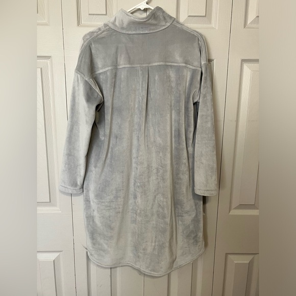 soft surroundings Tunic Fleece Sweater Sz MP 1/4 Zip Pockets Warm Gray Pullover - Picture 5 of 7